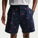 navy nike shorts with pink pink shoes embroided all over