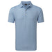 front of the FootJoy Vegas Marker Print Lisle Golf Polo Shirt in blue and peach