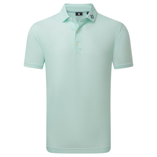 front view of the FootJoy Heritage Logo Lisle Golf Polo Shirt in mint