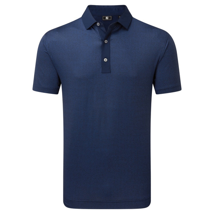 FootJoy Tailor Texture Lisle Golf Polo Shirt in navy front