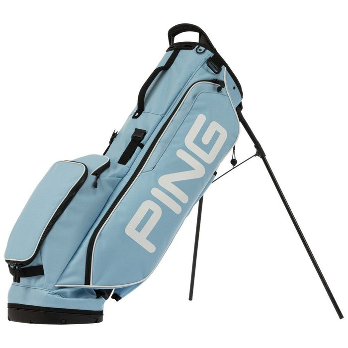 light blue football team colours PING Hoofer Lite Club Together Golf Stand Bag on its stand