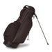 A burgundy/merlot leather Titleist LINKSLEGEND Classic Members II Golf Stand Bag with black trim and silver metal legs, shown on a clean white background.
