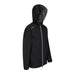 PING AquaDrive hooded men's waterproof golf jacket in black, side view featuring a full-length zip and hood.