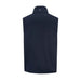 Back view of the navy blue PING Ivan men's hybrid golf vest with a high collar and small logo detail.