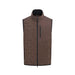 Front view of the PING Norse Cocoon 2.0 men's golf vest in bracken brown with a quilted design and zip chest pocket.