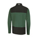 Back view of a PING AquaDrive waterproof golf jacket in dark green and black with a high collar and logo detail.
