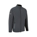 PING AquaDrive Pro men's waterproof golf jacket in dark grey, front view with full zip and branded sleeve detail.