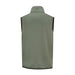 Back view of the PING Ivan men's hybrid golf vest in sage green with dark trim and a high collar.