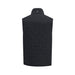 Back view of a black PING Norse Cocoon 2.0 men's golf vest featuring a quilted insulated design and high collar.