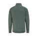 Back view of a sage green PING Hugh men's lined quarter zip golf sweater with ribbed collar and cuffs.