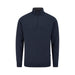 PING Hugh men's navy lined quarter-zip golf sweater, front view featuring a high collar and ribbed knit texture.