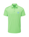 PING Lindum men's mint green golf polo shirt with a three-button placket and Fore Get Me Not floral chest logo.