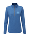 PING Lyla ladies half-zip mid layer in snorkel blue featuring a front zip and embroidered floral golf logo.