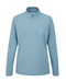 PING Lyla Ladies Fore Get Me Not half zip mid layer in sky blue marl, front view featuring a floral chest graphic.