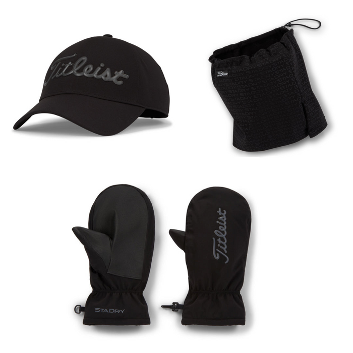 Titleist StaDry Waterproof Winter Bundle | Golf Beanie Golf Snood Golf Mitts