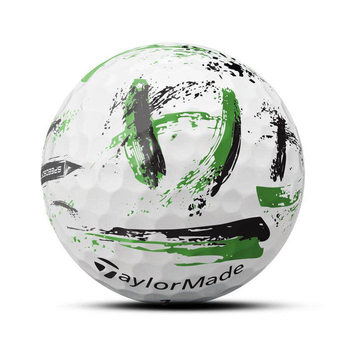 TaylorMade SpeedSoft Ink Golf Balls - White/Green Ink