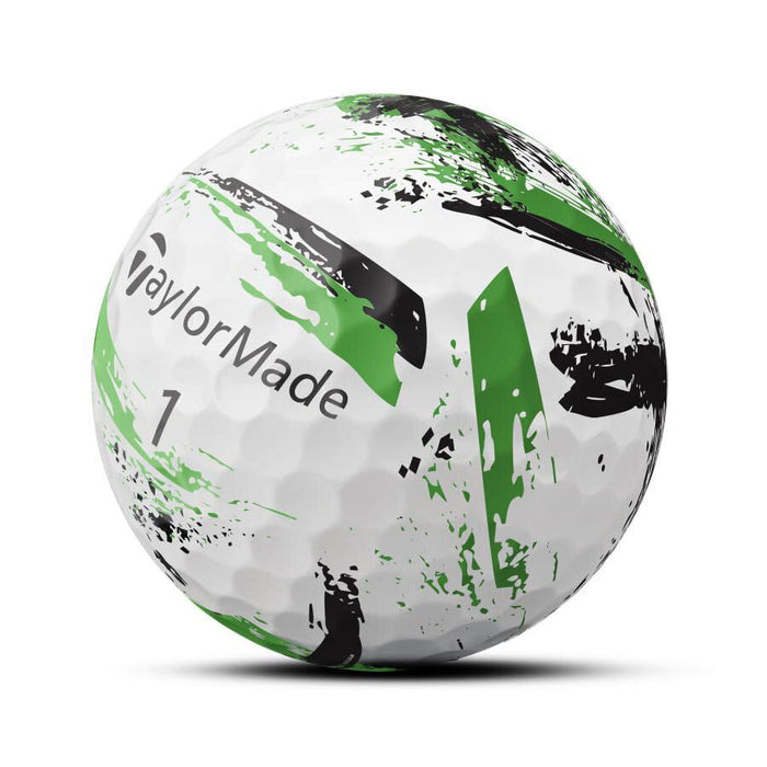 TaylorMade SpeedSoft Ink Golf Balls - White/Green Ink