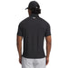 Under Armour Playoff 3.0 Printed Polo Golf Shirt in black with white all over speckled pattern, on model facing away