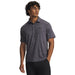 Under Armour Playoff 3.0 Printed Polo Golf Shirt in grey with black contour pattern. On model facing forwards