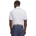 Under Armour Playoff 3.0 Printed Polo Golf Shirt in white on model. shirt has faint pattern all over