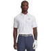 Under Armour Playoff 3.0 Printed Polo Golf Shirt in white with faint contours all over on model facing forward