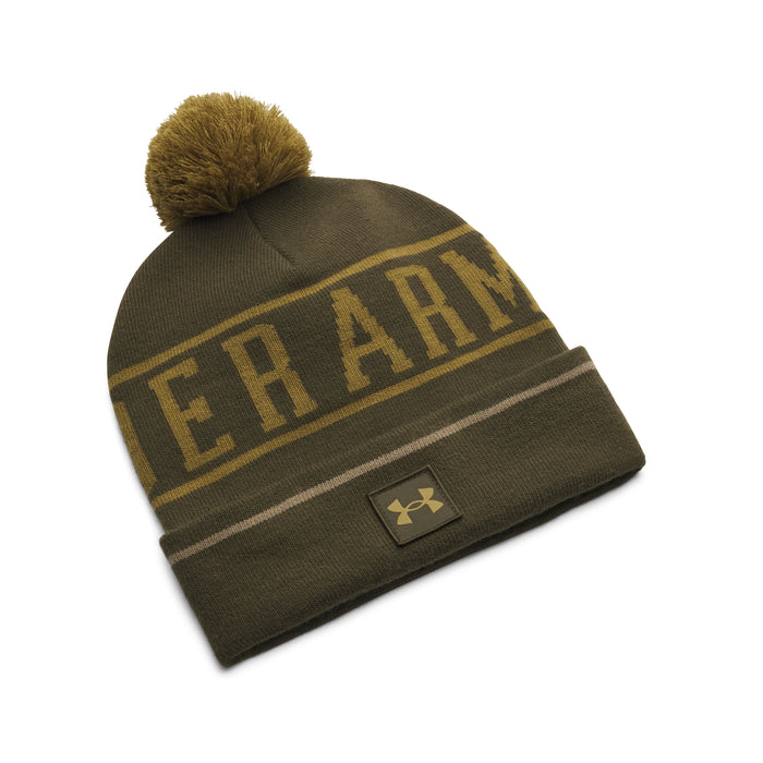 Under Armour Halftime Pom Beanie Hat – in two tones of green 