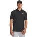 Under Armour Playoff Jacquard Polo Golf Shirt in black on male model facing forwards showing UA logo