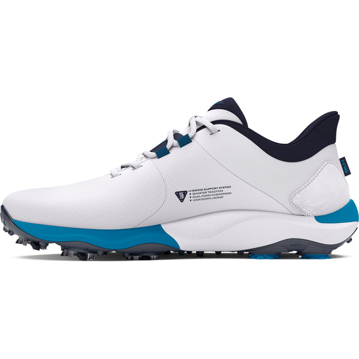 Under Armour Drive Pro Men's Golf Shoes - White/Capri Blue