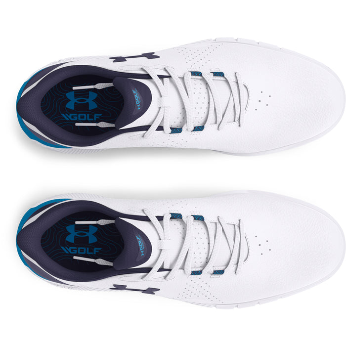 Under Armour Drive Fade Spikeless Golf Shoes - White/Capri