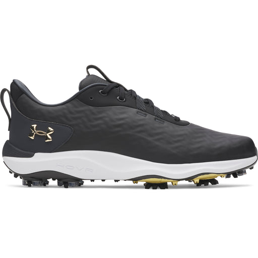 Under Armour Drive Pro Clone Spiked Golf Shoes in black grey golf, side view of shoe used as our main image