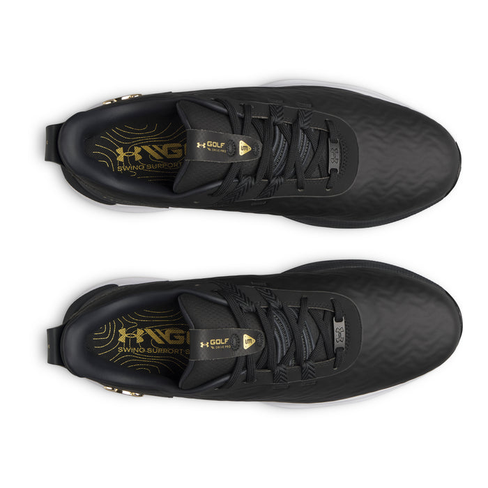 Under Armour Drive Pro Clone Spiked Golf Shoes black grey golf pair from above