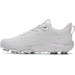 Under Armour Drive Pro Clone Spiked Golf Shoes in white inside view of right shoe