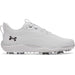 Under Armour Drive Pro Clone Spiked Golf Shoes in white side view of shoe