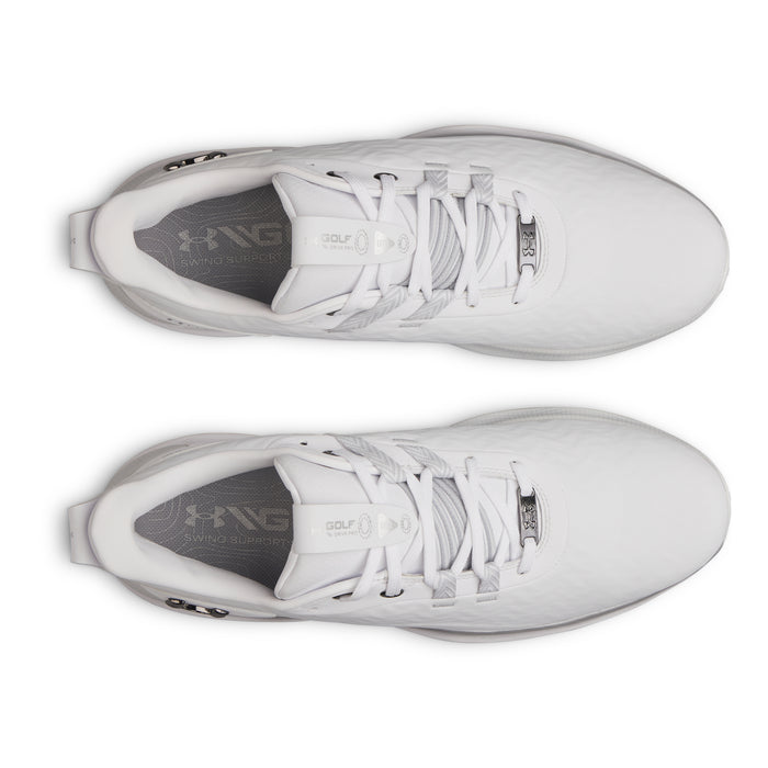 Under Armour Drive Pro Clone Spiked Golf Shoes in white from above