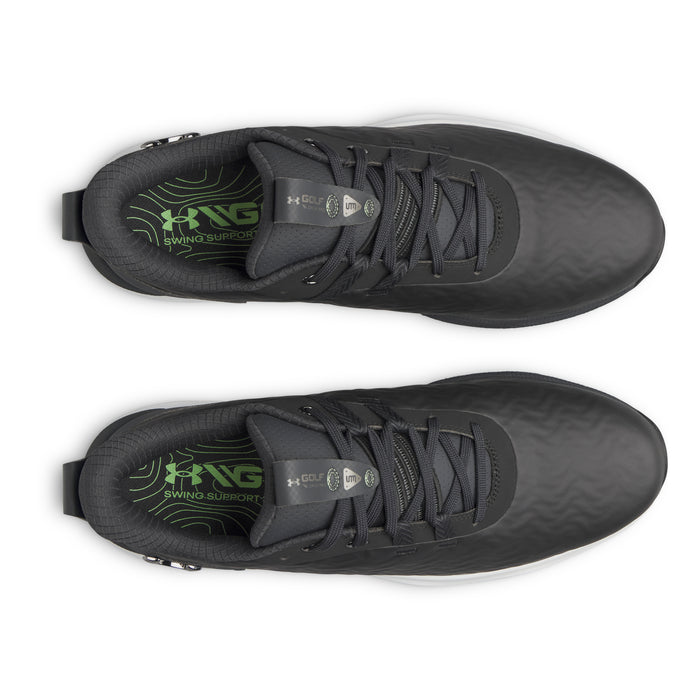 Under Armour Drive Pro Clone Spikeless Golf Shoes in black, view of pair from above