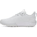 Under Armour Drive Pro Clone Spikeless Golf Shoes in white inside view of right shoe