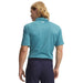 Under Armour Matchplay Printed Polo Golf Shirt in light blue pattern on model facing away