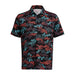 Under Armour Playoff 3.0 Printed Golf Polo Shirt - Black/Hydro Teal/Castle Rock