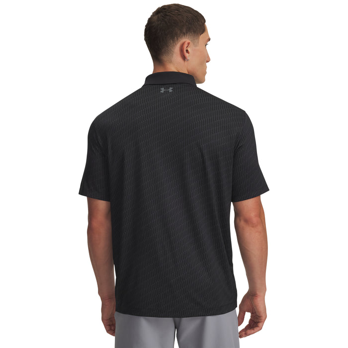 Under Armour Matchplay Printed Golf Polo Shirt - Black / Anthracite / Pitch Gray