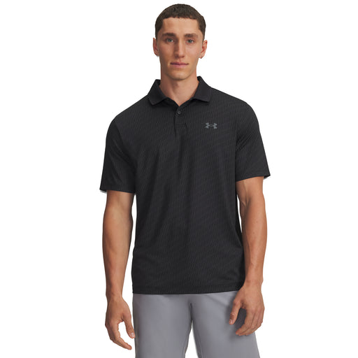 Under Armour Matchplay Printed Golf Polo Shirt - Black / Anthracite / Pitch Gray