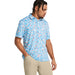 Under Armour Playoff 3.0 Clubhouse Botanic Golf Polo Shirt - White/Sky Blue