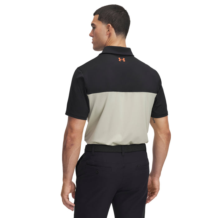 Under Armour T2G Colour Block Polo Golf Shirt - Black/Khaki