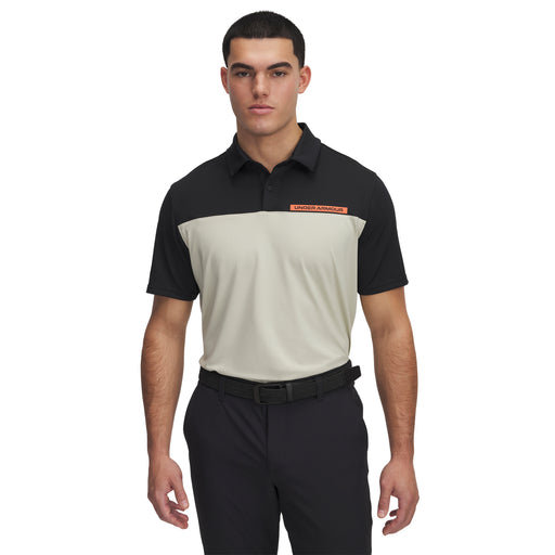 Under Armour T2G Colour Block Polo Golf Shirt - Black/Khaki