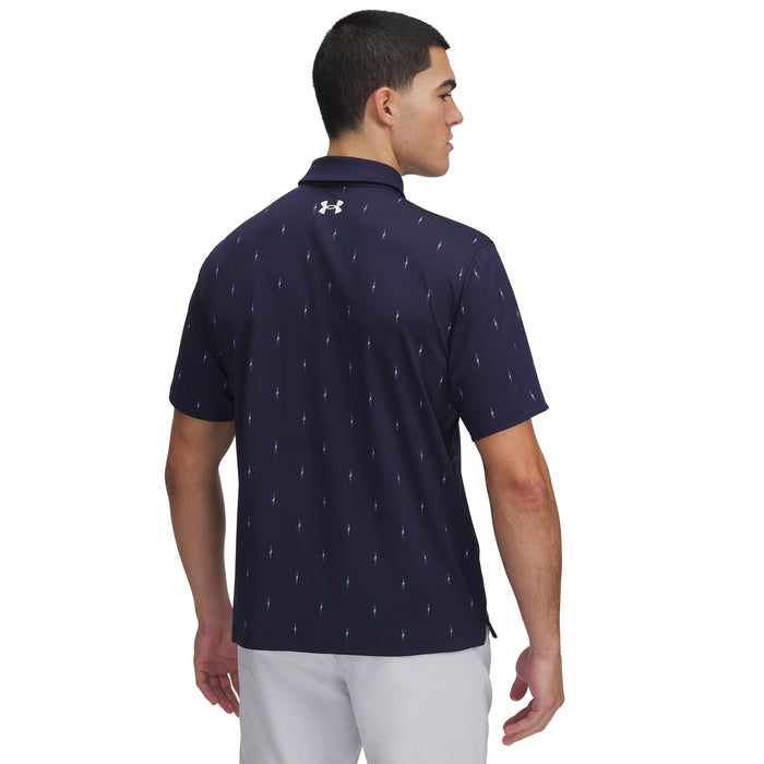 Under Armour T2G Printed Polo Golf Shirt - Midnight Navy/White