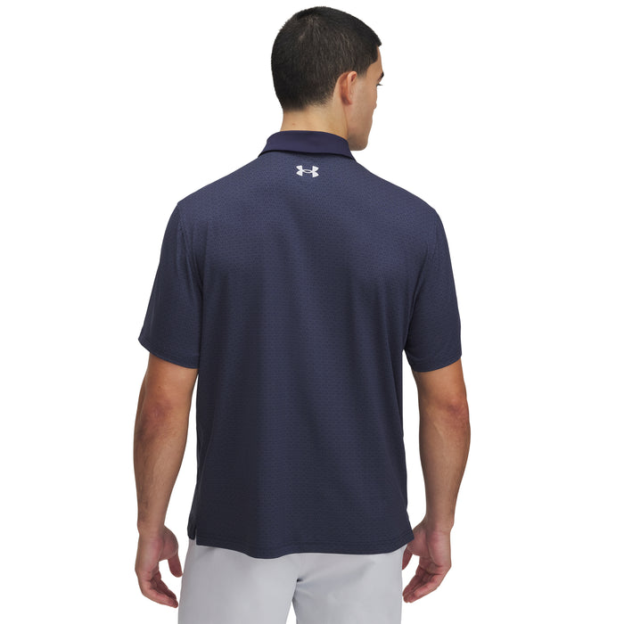 Under Armour T2G Printed Polo Golf Shirt - Midnight Navy/Halo Grey