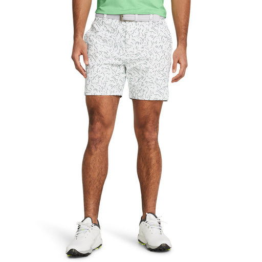 Under Armour Iso-Chill Printed 7" Men's Golf Shorts - White/Midnight Navy