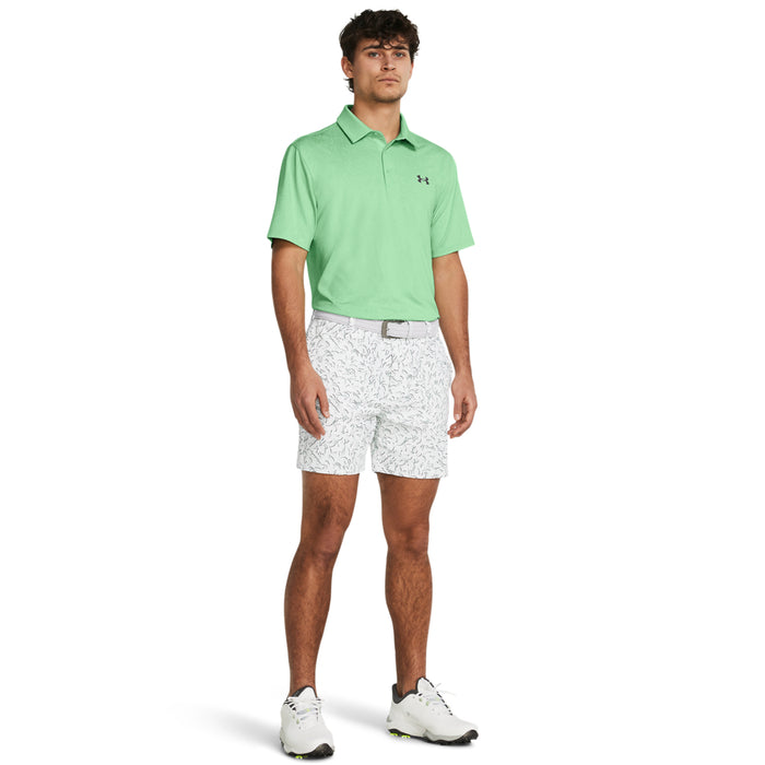 Under Armour Iso-Chill Printed 7" Men's Golf Shorts - White/Midnight Navy