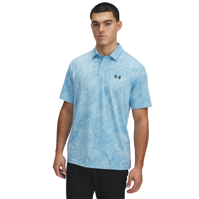 Under Armour Playoff Jacquard Golf Polo Shirt - Stream/Ether Blue