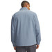 Back view of a light blue Under Armour Drive Pro waterproof golf jacket with a small logo on the collar.