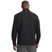 Back view of black Under Armour Drive Pro Hybrid golf midlayer with a textured pattern and small logo at the neck.